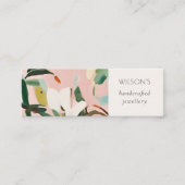 Boho farbenfroh rosa Aquamarin gestrichen Blumenoh Mini Visitenkarte (Vorderseite)