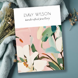 Boho farbenfroh rosa Aquamarin gestrichen Blumenoh Visitenkarte