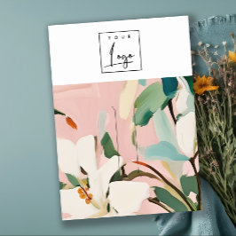 Boho farbenfroh rosa, Aquamarin gestrichen, geblüm Visitenkarte