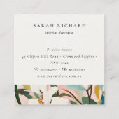 Boho farbenfroh rosa Aquamarines grün gestrichenes Quadratische Visitenkarte (Rückseite)