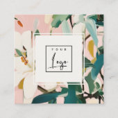 Boho farbenfroh rosa Aquamarines grün gestrichenes Quadratische Visitenkarte (Vorderseite)