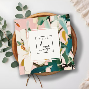 Boho farbenfroh rosa Aquamarines grün gestrichenes Quadratische Visitenkarte