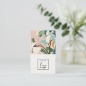 Boho farbenfroh rosa Aquamarines grün gestrichenes Visitenkarte (Stehend Vorderseite)