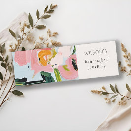 Boho farbenfroh rosa Blauer farbenfroher Blütenohr Mini Visitenkarte