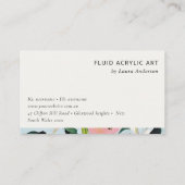 Boho farbenfroh rosa blaugrün gestrichene Blumenlo Visitenkarte (Rückseite)