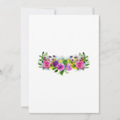 Boho farbenfrohe Blume Botanische Blumenhochzeit Einladung (Rückseite)