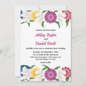 Boho farbenfrohe Blume Moderne Frühlingsblütenhoch Einladung (Vorderseite)