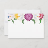 Boho farbenfrohe Blume Moderne Frühlingsblütenhoch RSVP Karte (Rückseite)