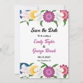 Boho farbenfrohe Blume Moderne Frühlingsblütenhoch Save The Date (Vorderseite)