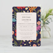 Boho farbenfrohe Blumenhochzeit Retten Sie das Dat Einladung (Stehend Vorderseite)