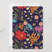 Boho farbenfrohe Blumenhochzeit Retten Sie das Dat Einladung (Rückseite)