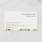 Boho farbenfrohe grüne, rosa gestrichene Blütenlog Visitenkarte (Rückseite)