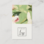 Boho farbenfrohe grüne, rosa gestrichene Blütenlog Visitenkarte (Vorderseite)