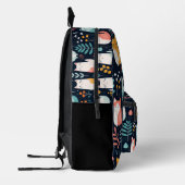 Boho farbenfrohe Katzen und Blätter Muster Bedruckter Rucksack (Links)