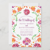 Boho farbenfrohe mexikanische Fiesta Wedding Einla Einladung (Vorderseite)