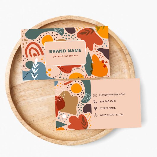 Boho farbenfrohe Muster Abstrakt farbenfroh Visitenkarte
