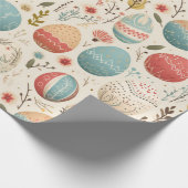 Boho farbenfrohe Ostereier und Wildblumen Geschenkpapier (Ecke)