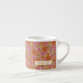 Boho farbenfrohe Retro-Blume Niedlich orange rosa Espressotasse (Rechts)