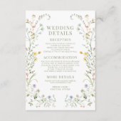 Boho farbenfrohe Wiese Blumenzettel Begleitkarte (Vorderseite)