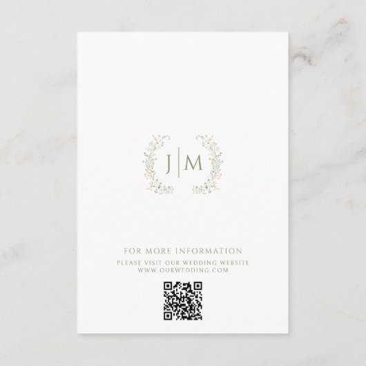 Boho farbenfrohe Wiese Blumenzettel Begleitkarte (Rückseite)