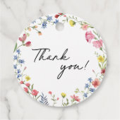 Boho farbenfrohe Wildblume Märchenhaus Kinderdusch Geschenkanhänger (Rückseite)