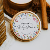 Boho farbenfrohe Wildblume Märchenhaus Kinderdusch Runder Aufkleber