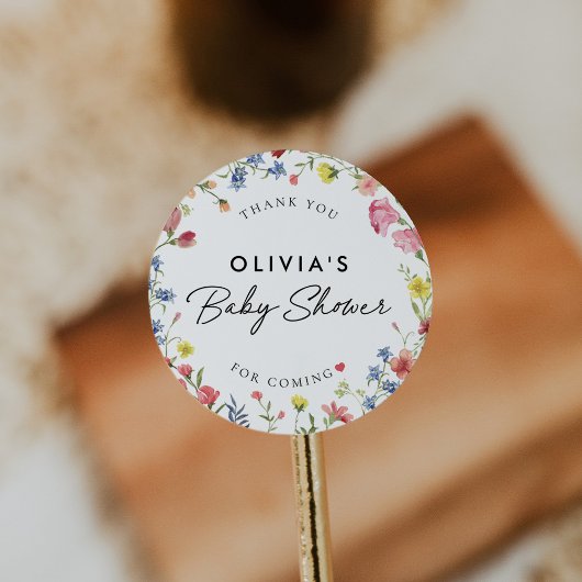 Boho farbenfrohe Wildblume Märchenhaus Kinderdusch Runder Aufkleber