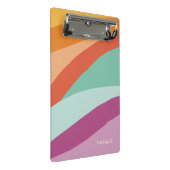 Boho farbenfroher Abstrakter Retro-Name Mini Klemmbrett (Schrägansicht)