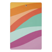 Boho farbenfroher Abstrakter Retro-Name Mini Klemmbrett (Rückseite)