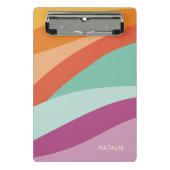 Boho farbenfroher Abstrakter Retro-Name Mini Klemmbrett (Vorderseite)