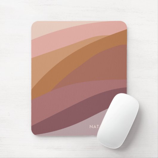 Boho farbenfroher Abstrakter Retro-Name Mousepad (Mit Mouse)