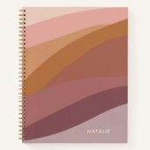 Boho farbenfroher Abstrakter Retro-Name Notizblock (Vorderseite)