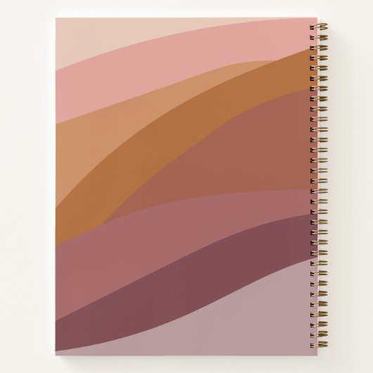 Boho farbenfroher Abstrakter Retro-Name Notizblock (Rückseite)