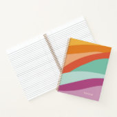 Boho farbenfroher Abstrakter Retro-Name Notizblock (Innenseite)