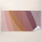 Boho farbenfroher Abstrakter Retro-Name Strandtuch (Vorderseite)