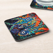 Boho-farbige Fisch-Set Untersetzer (Linke Seite)