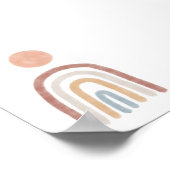 Boho farbige Sonne- und Regenbogenposter Poster (Ecke)