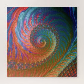 Boho-farbiger Gradienten-Spiral-Fraktal-Abstrakte Puzzle (Horizontal)