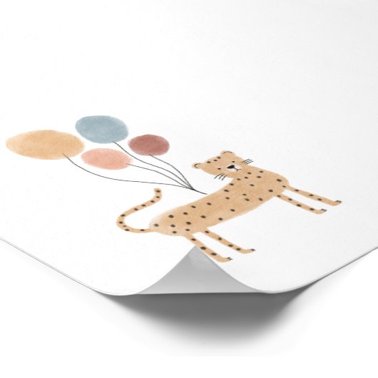 Boho färbte Chita mit Balloonplakat Poster (Ecke)