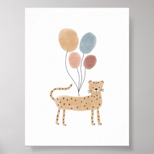 Boho färbte Chita mit Balloonplakat Poster (Vorne)