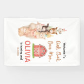 Boho Farm Animal 1st Birthday |Cute Rustic Barnyad Banner (Horizontal)