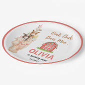 Boho Farm Animal 1st Birthday |Cute Rustic Barnyad Pappteller (Schrägansicht)