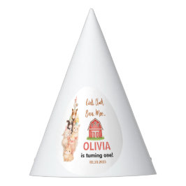 Boho Farm Animal 1st Birthday |Cute Rustic Barnyad Partyhütchen