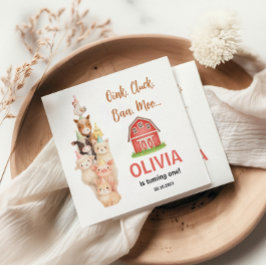 Boho Farm Animal 1st Birthday |Cute Rustic Barnyad Serviette