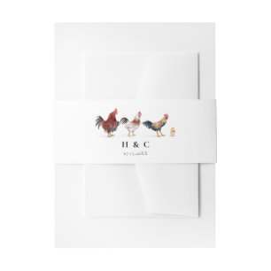 Boho Farm Chicken Wedding Einladungsbanderole
