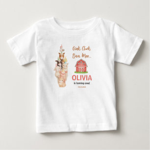 Boho-Farm-Tier 1. Geburtstag Cute Rustic Barnyad Baby T-shirt