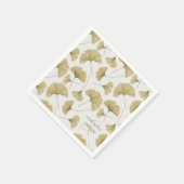 Boho-Faux-Gold-Botanik-Muster-Monogramm Serviette (Ecke)