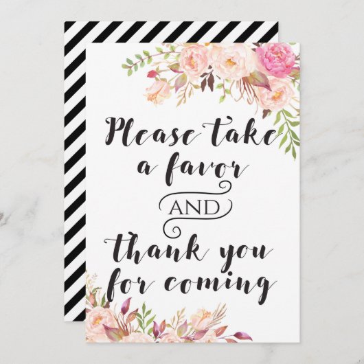 Boho Favoriten nehmen Sie bitte ein Zeichen 12x18" Einladung (Vorne/Hinten)