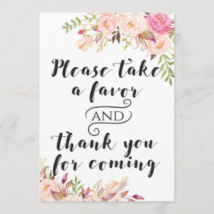 Boho Favoriten nehmen Sie bitte ein Zeichen 12x18" Einladung