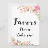 Boho Favoriten nehmen Sie bitte ein Zeichen 12x18" Einladung (Vorderseite)